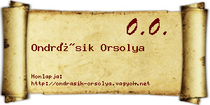 Ondrásik Orsolya névjegykártya